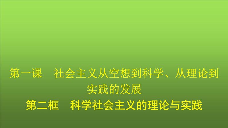 人教版(浙江专用)高中思想政治必修1第1课社会主义从空想到科学、从理论到实践的发展第2框科学社会主义的理论与实践课件第1页