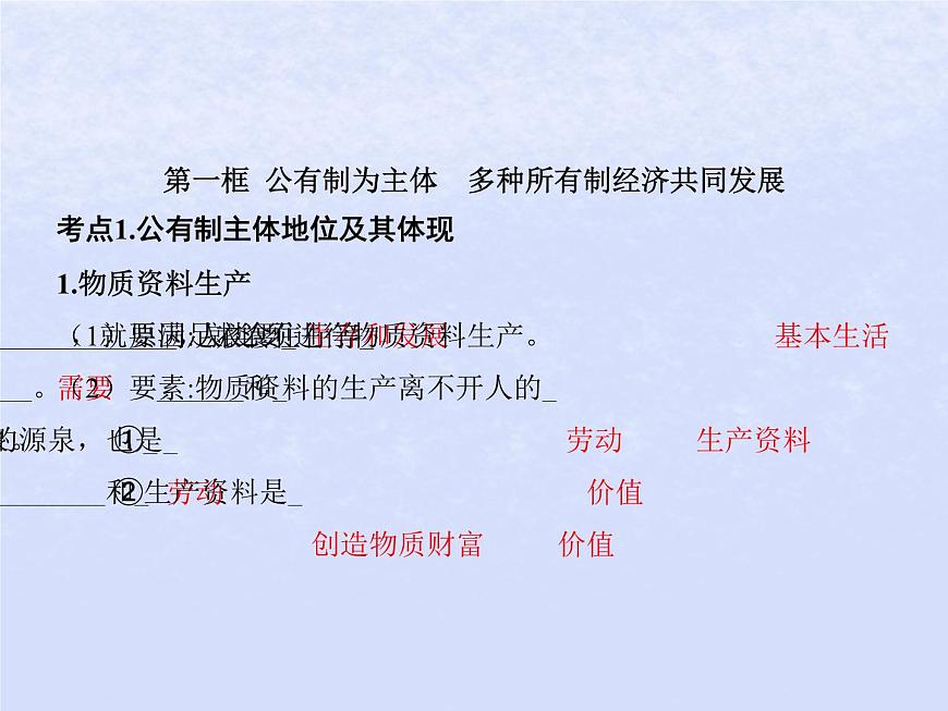 2024高考政治基礎(chǔ)知識綜合復(fù)習(xí)必修2課時5我國的生產(chǎn)資料所有制課件第3頁
