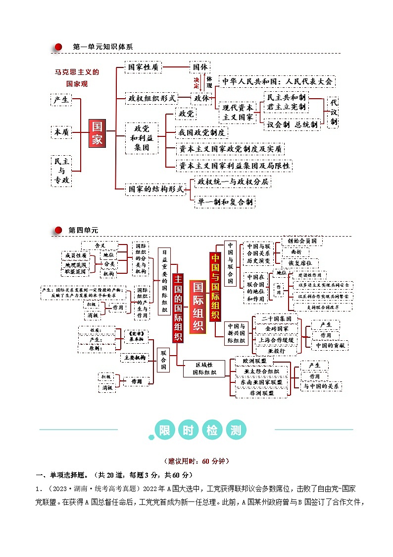 重难点13 主权国家与国际组织2024年高考政治【热点·重难点】专练(新高考专用)03