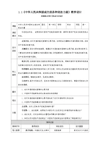 人教统编版必修3 政治与法治第一单元 中国共产党的领导第一课 历史和人民的选择中华人民共和国成立前各种政治力量教案