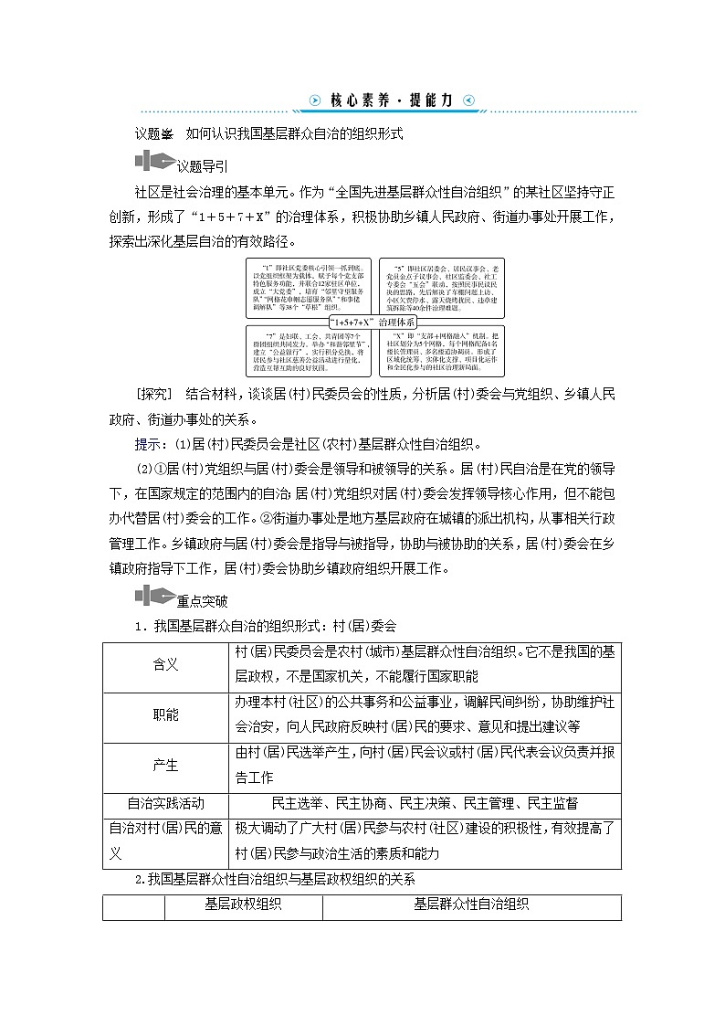 2024高中政治第2单元人民当家作主第6课我国的基本政治制度第3框基层群众自治制度学案(部编版必修3)03