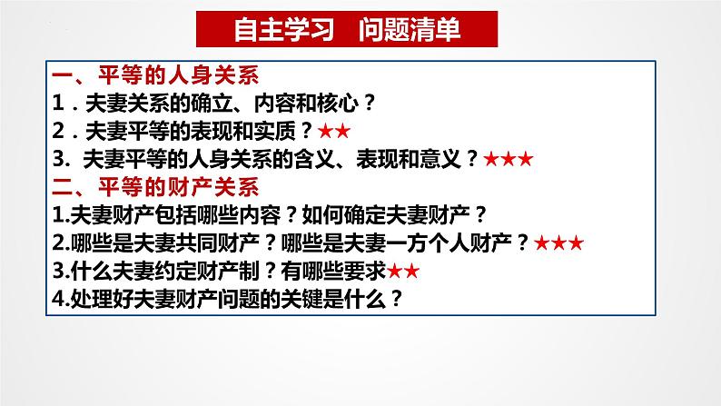 2023-2024学年高中政治统编版选择性必修二:6.2夫妻地位平等 课件第2页