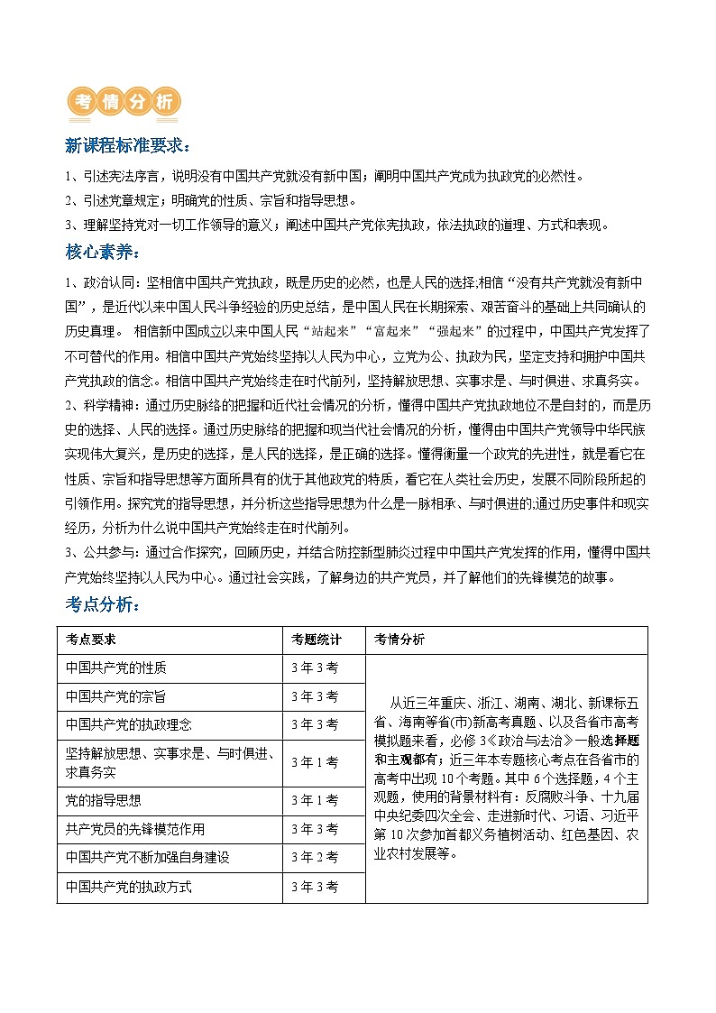 专题05中国共产党的领导(讲义)(解析版)第2页