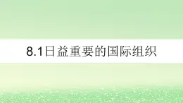 第四单元国际组织第八课主要的国际组织8.1日益重要的国际组织课件（部编版选择性必修1）