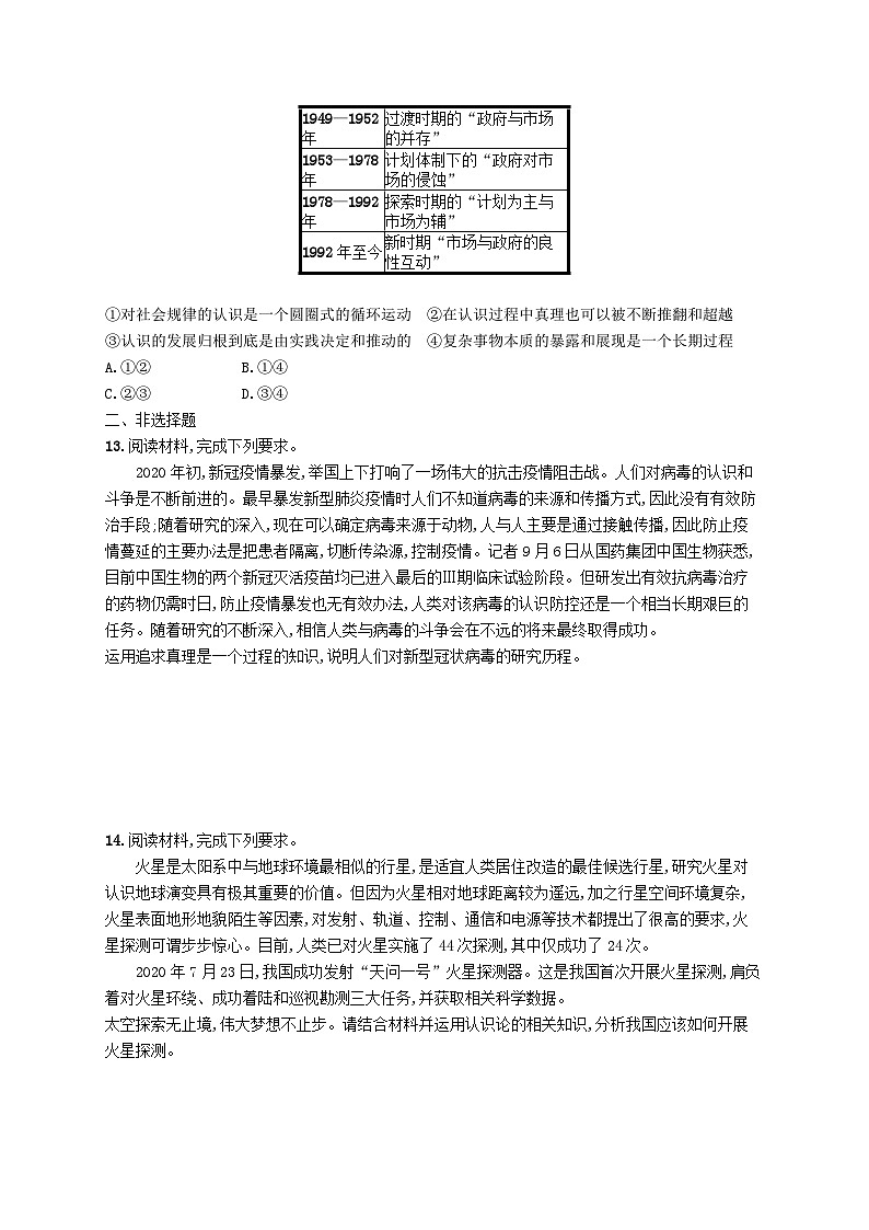 2025届高考政治一轮复习专项练习课时规范练21探索认识的奥秘第3页