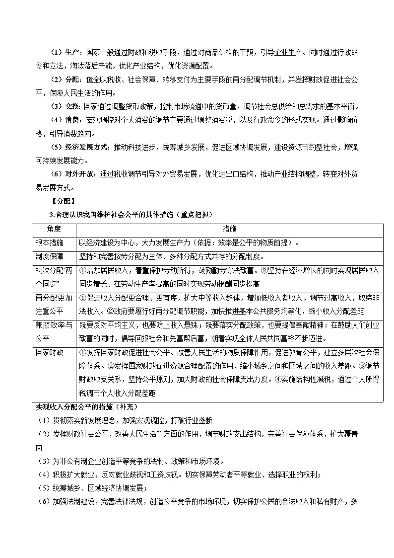 回歸教材重難點05 政府的宏觀調(diào)控（原卷版）第2頁