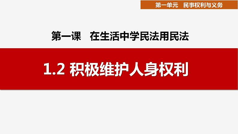 1.2积极维护人身权利课件-统编版选择性必修二法律与生活01