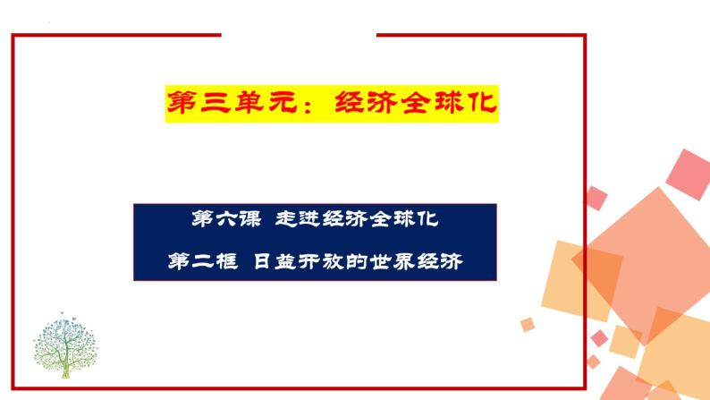 6.2日益开放的世界经济（课件）-高二政治（统编版选择性必修1）01