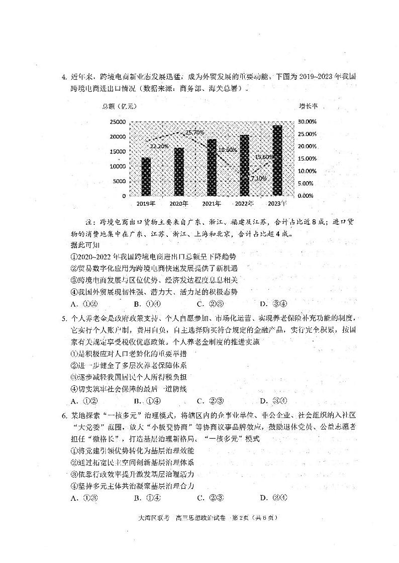 2024届广东省大湾区高三第二次模拟政治试题及答案02