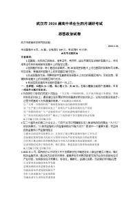 湖北省武汉市2024届高三下学期四月调研考试政治试卷试卷（Word版附答案）