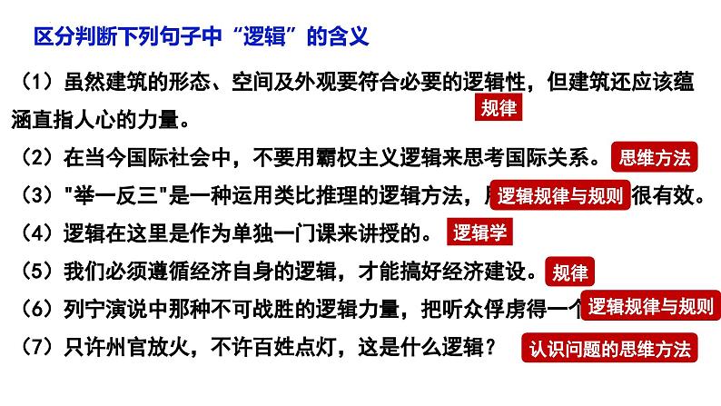 2.1 “逻辑”的多种含义2023-2024学年高二政治高效优质课件(统编版选择性必修3)第5页