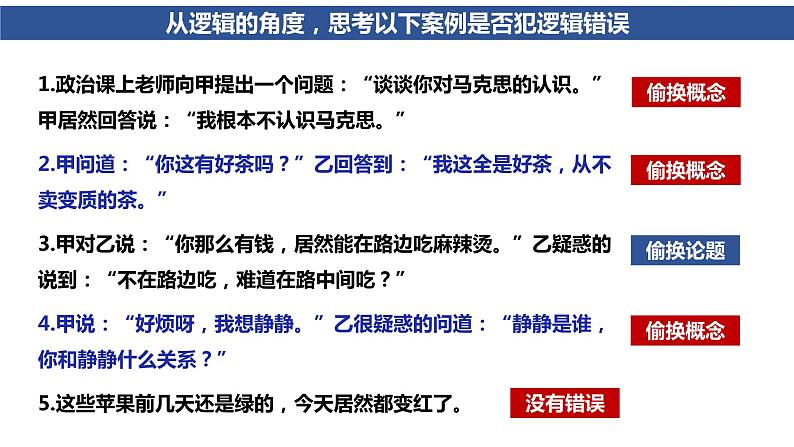 2.2 逻辑思维的基本要求2023-2024学年高二政治高效优质课件(统编版选择性必修3)07