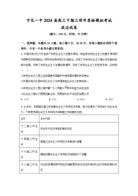福建省寧化市第一中學(xué)2024屆高三下學(xué)期第一次質(zhì)檢模擬政治試題（Word版附解析）