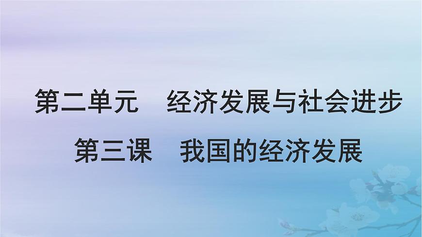 2025屆高考政治一輪總復(fù)習(xí)必修2第二單元經(jīng)濟(jì)發(fā)展與社會(huì)進(jìn)步第三課我國(guó)的經(jīng)濟(jì)發(fā)展課件第1頁