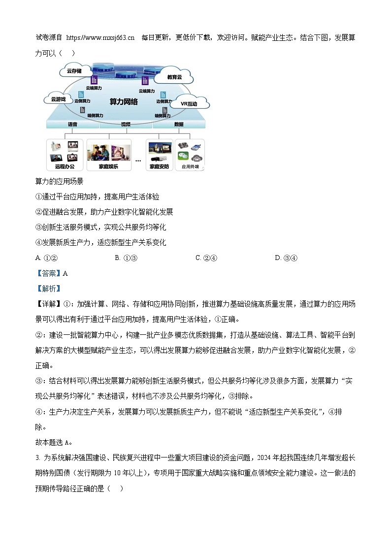 2024届山东省临沭县实验中学高三下学期模拟预测政治试题第2页