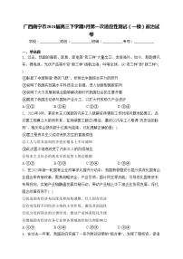 广西南宁市2024届高三下学期3月第一次适应性测试（一模）政治试卷(含答案)