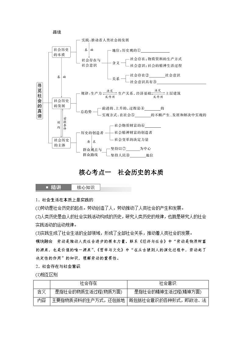 2025年高考政治大一轮复习 必修4 第二十一课 寻觅社会的真谛(课件+讲义)02