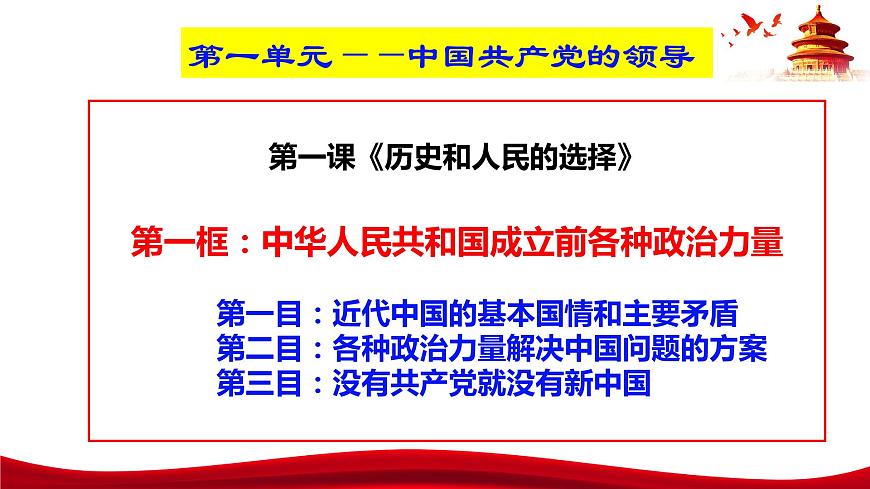 統(tǒng)編版高中政治必修三政治與法治   1.1  中華人民共和國成立前各種政治力量  課件第3頁