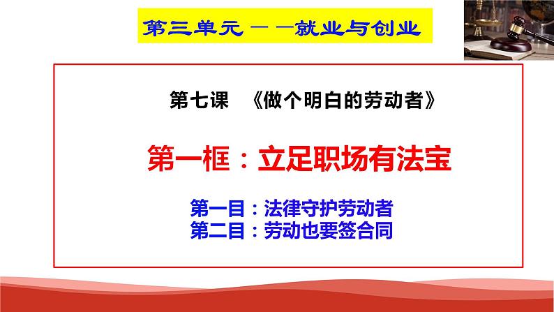 统编版高中政治选择性必修二法律与生活 7.1 立足职场有法宝 课件02