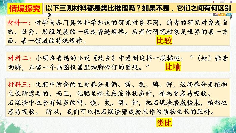 统编版高中政治选择性必修三逻辑与思维 7.2 类比推理及其方法 课件第8页