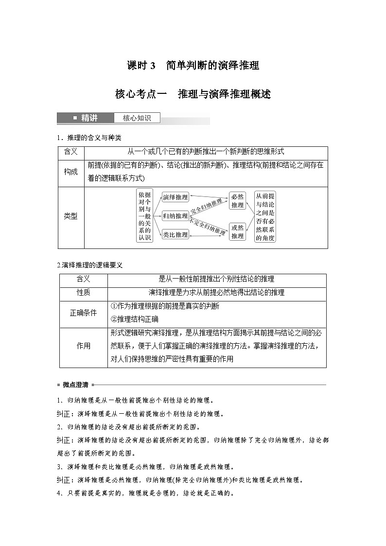 选择性必修3 第三十五课 课时3 简单判断的演绎推理(教师版)第1页