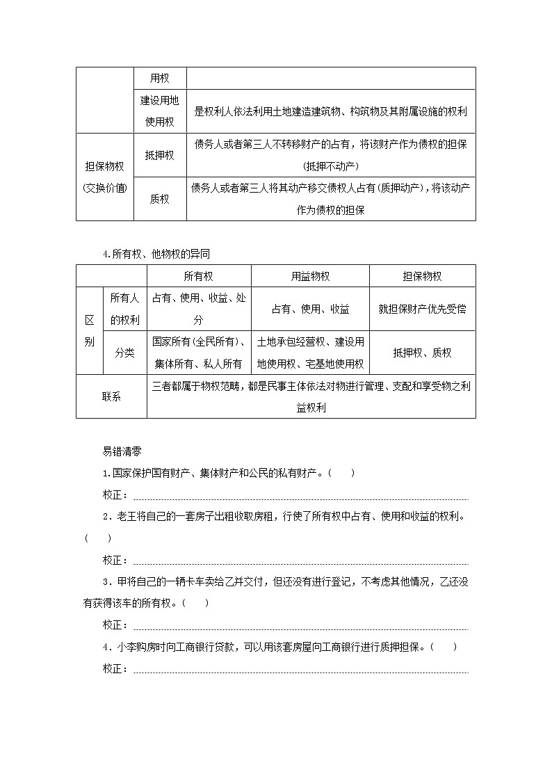 2025版高考政治全程一轮复习核心突破练习选择性必修2第一单元民事权利与义务第二课依法有效保护财产权第2页