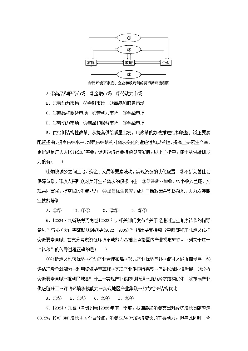 2025版高考政治全程一轮复习课时精练7我国的经济发展02