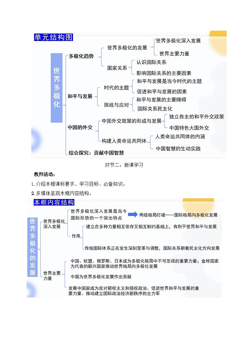 3.1《世界多极化的发展》 课件+教案+分层练习+导学案+素材-统编版政治选择性必修103