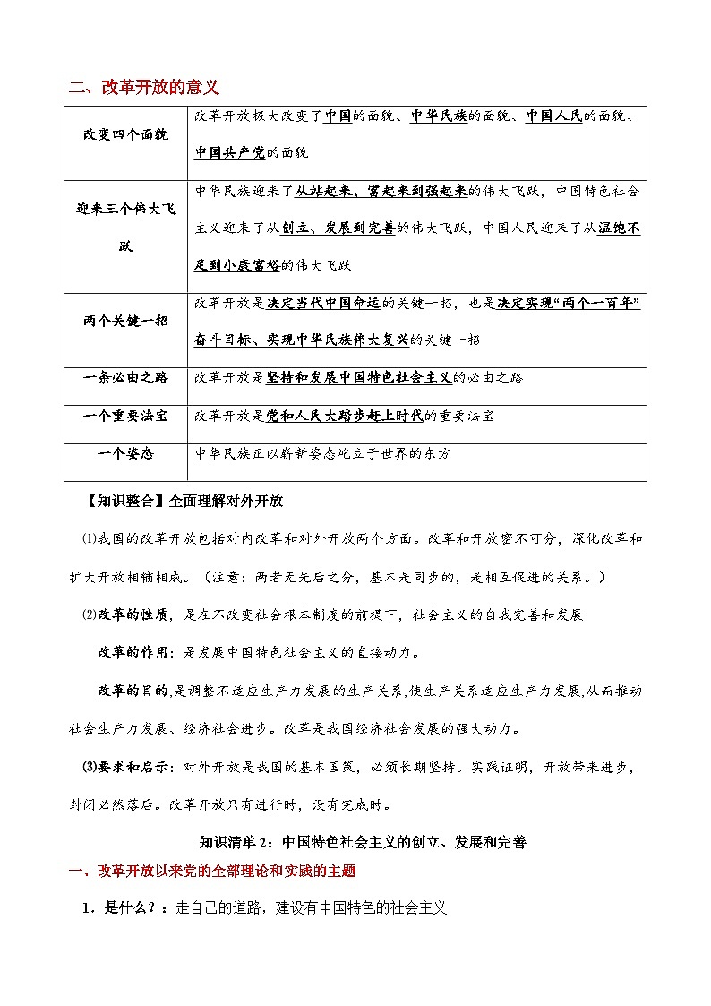 第三课 只有中国特色社会主义才能发展中国-【知识手册】2025年高考政治必备知识清单(新高考通用)03