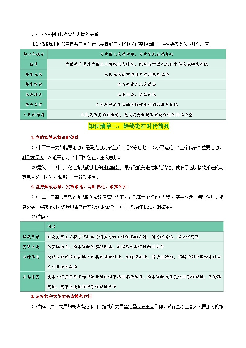 专题10 中国共产党的先进性-【复习清单】最新高考政治一轮复习讲义(新高考通用)第3页