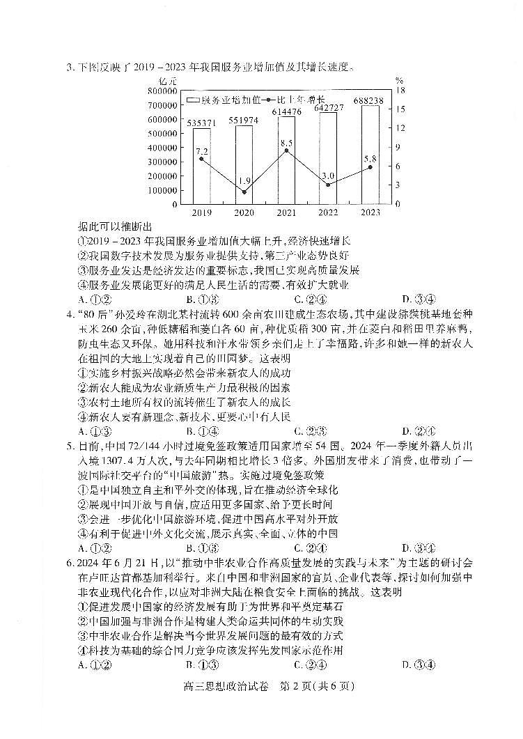 思想政治试卷第2页