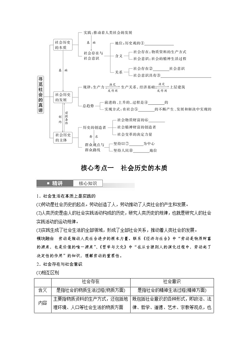 新高考政治一轮复习讲义必修4第二十一课寻觅社会的真谛(原卷版)第2页