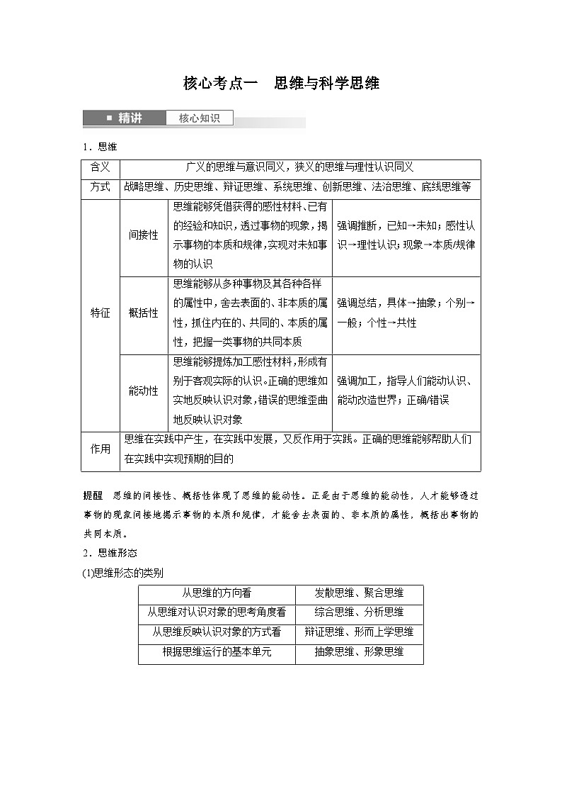 新高考政治一轮复习讲义选择性必修3第三十四课树立科学思维观念(教师版)第2页