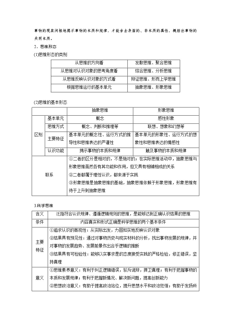 新高考政治一轮复习讲义选择性必修3第三十四课树立科学思维观念(原卷版)第3页