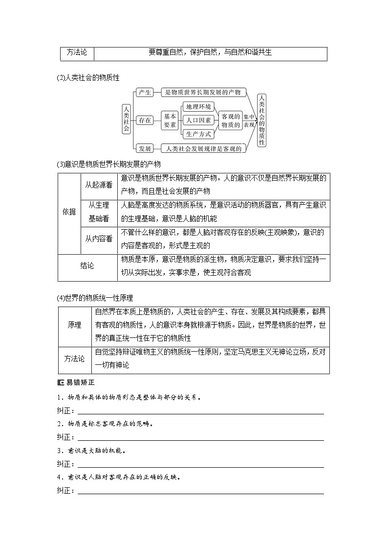 新高考政治一轮复习讲义必修4第19课课时1世界的物质性与规律的客观性(原卷版)第3页