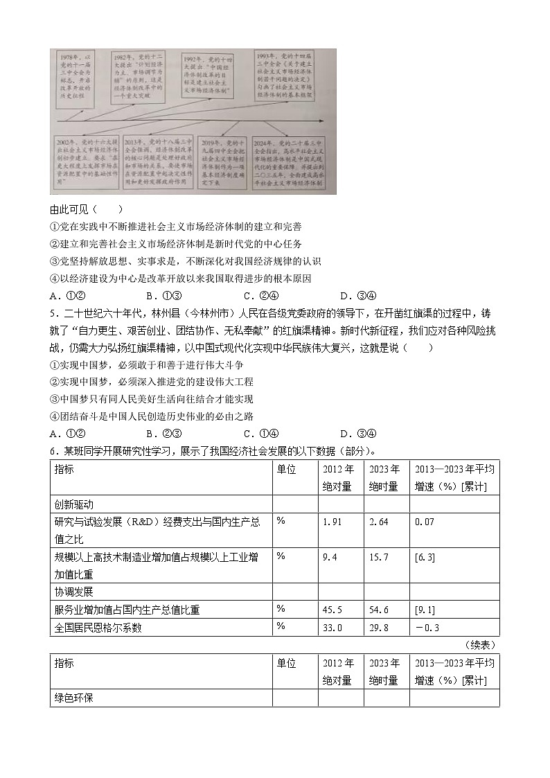 广西部分学校2024-2025学年高三上学期9月联考政治试题(无答案)第2页