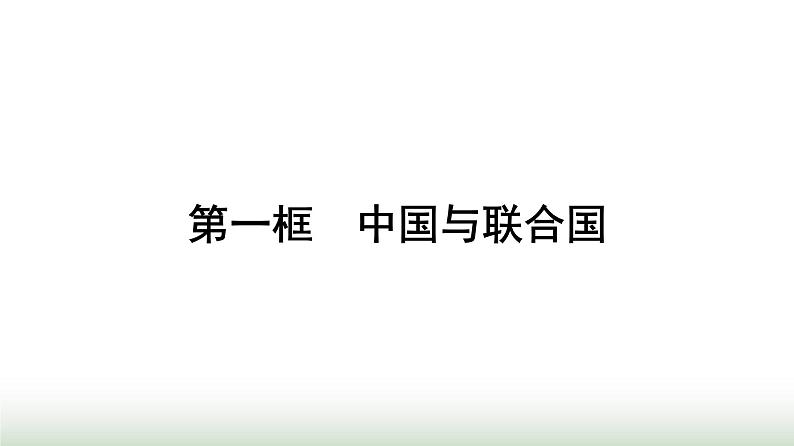 人教版高中思想政治选择性必修1第4单元国际组织第9课中国与国际组织第1框中国与联合国课件第1页