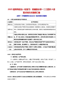 2025届高考政治一轮复习：统编版必修一二三四共4册重点知识点提纲汇编