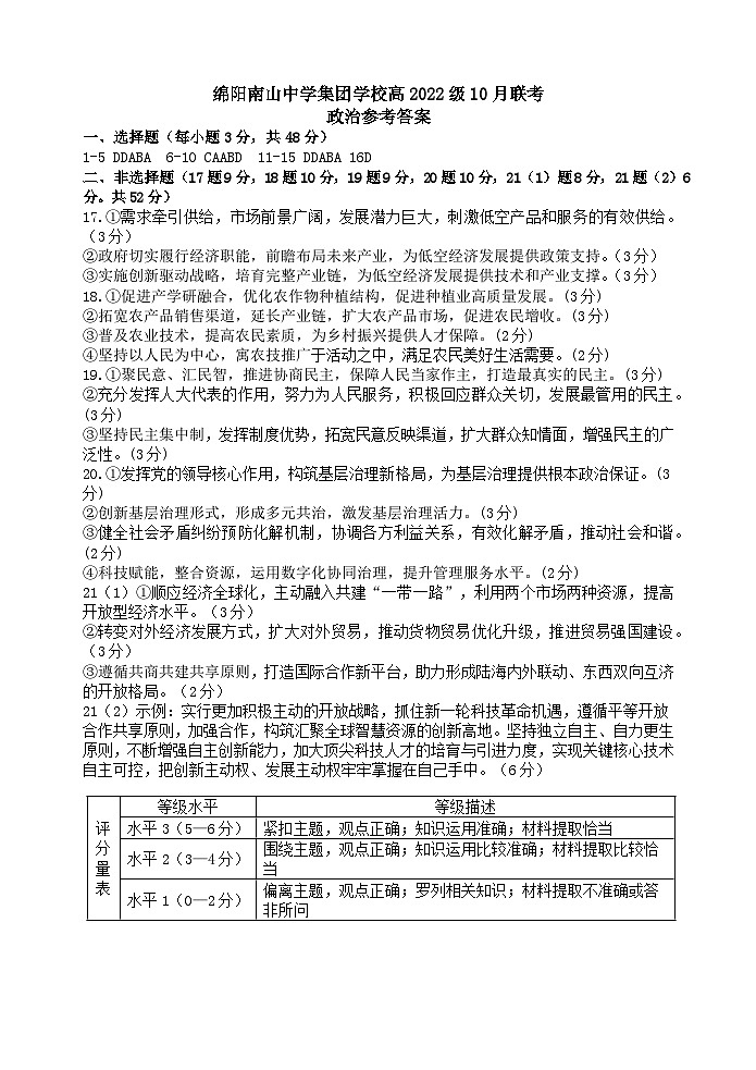 政治答案第1页
