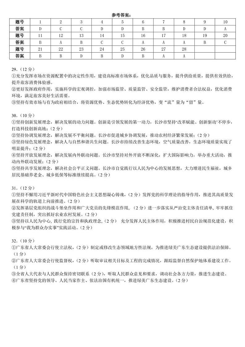 黑龙江省实验中学高三学年2024-2025学年度上学期第二次月考政治试题答案第1页