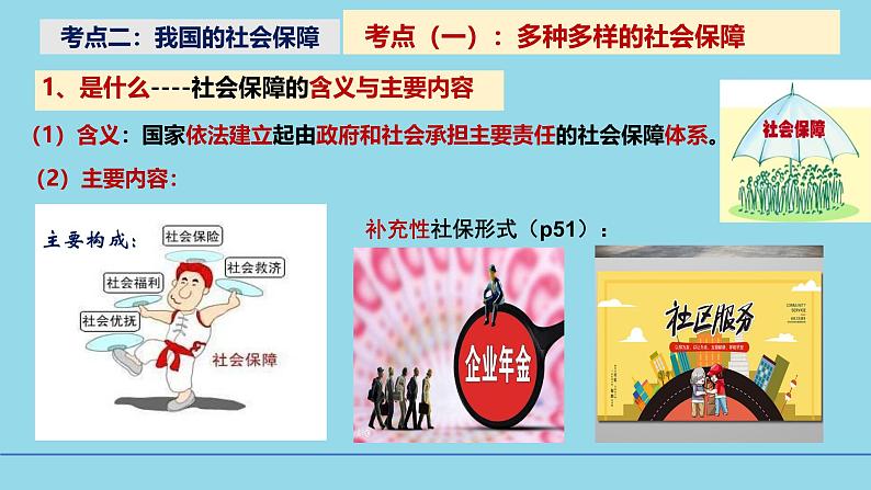 必修2第四课4-2 我国的社会保障-【高效一轮】备战2025年高考政治一轮复习考点精讲课件02