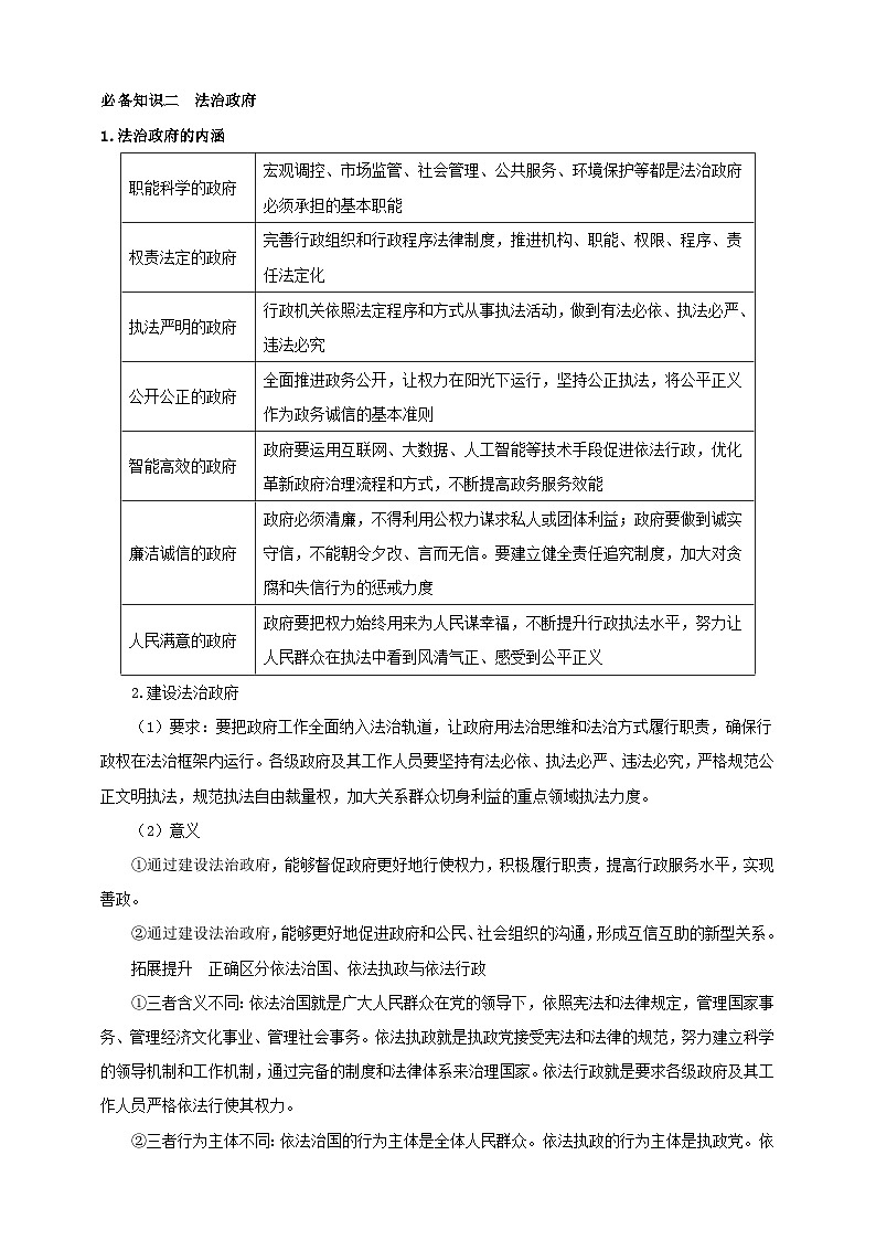 第八课 法治中国建设 (学案)-【抢分秘籍】2025年高考政治一轮复习精讲精练03