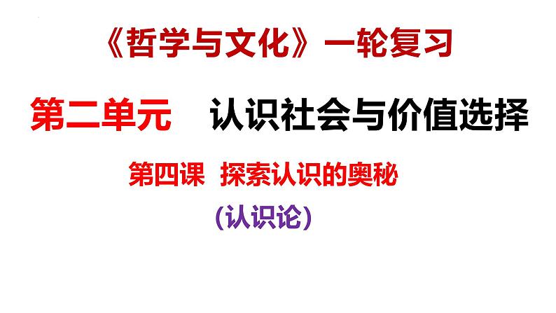 第四课 探索认识的奥秘-备战2025年高考政治一轮复习课件(新高考通用)第3页