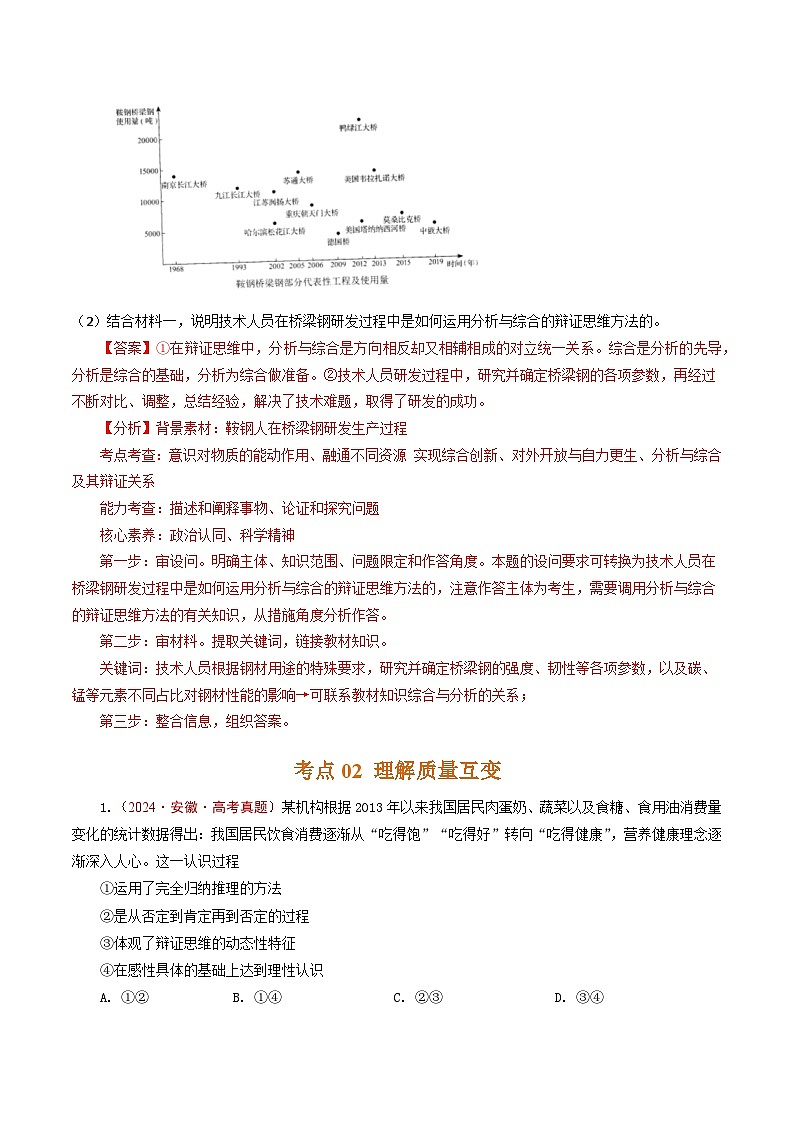 五年高考真题(2020-2024)分类汇编 政治 专题28 运用辩证思维方法 含解析第3页