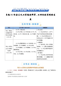 五年高考真题（2020-2024）分类汇编 政治 专题01 社会主义从空想到科学、从理论到实践的发展 含解析