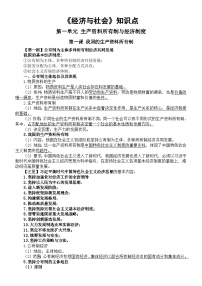 高中政治2025届高考必修二《经济与社会》知识点总结（2024年秋新版）