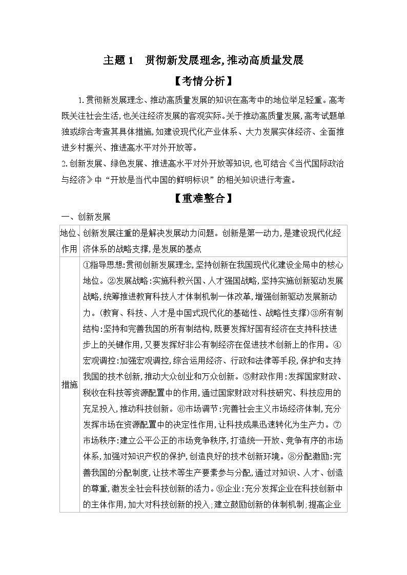 2025高考政治二轮复习专题练习:专题三 全球视野下的经济高质量发展(含解析)第2页
