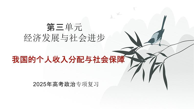 第03单元 我国的个人收入分配与社会保障(课件)-2025年高考政治二轮复习PPT第1页