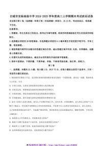2025届吉林省白城市实验高级中学高三上1月期政治试卷(含解析)