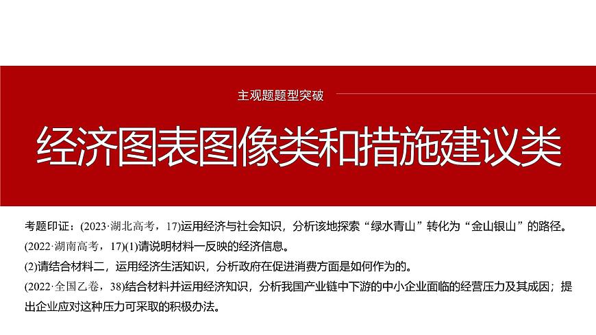 專題二 主觀題題型突破 經(jīng)濟(jì)圖表圖像類和措施建議類--2025年高考政治大二輪專題復(fù)習(xí)(課件)第2頁